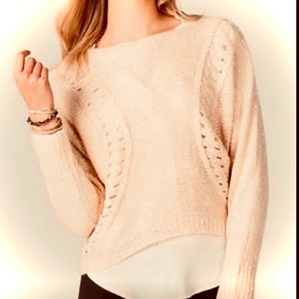 FRANCESCA’S HARPER Hi-Lo Sequin Sweater • Small, So Pretty!! EUC (CL01)